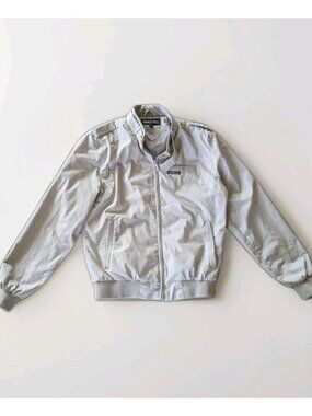 Members Only Racer Jacket Beige Men’s Small Y2K Zip Front